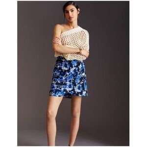 𝅺Anthropologie Porridge Catie Mini Skirt New NWT Floral Blue Size Small Anthro